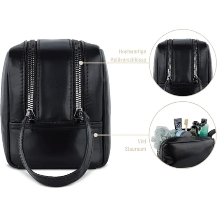 Bugatti Necessaire Kulturbeutel Romano 4014 Schwarz (3 l) – Bild 3