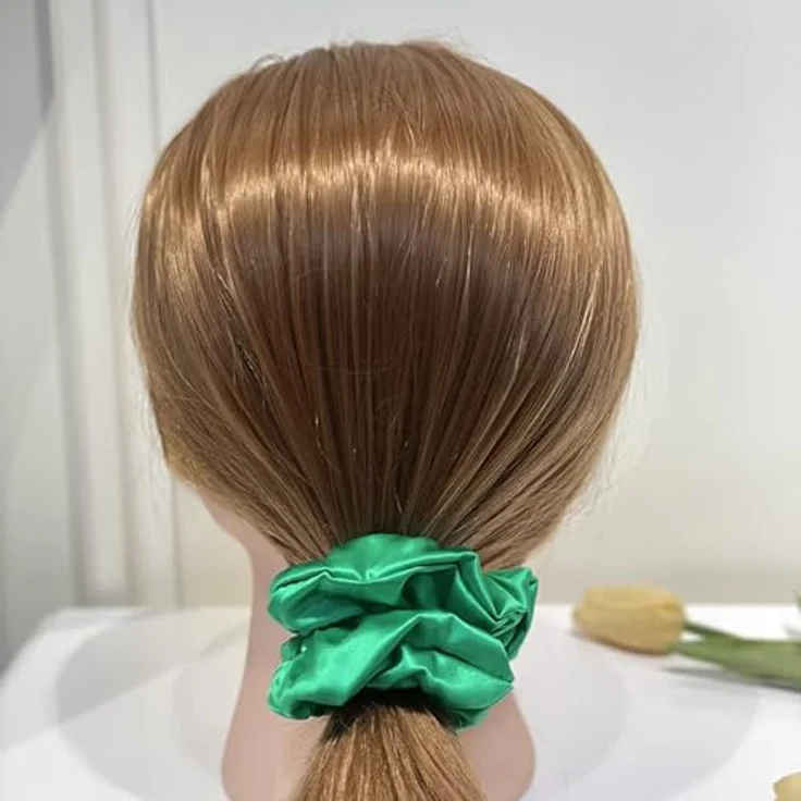 townssilk Silk Skinnie Hair Bobbles, 100% reiner Maulbeerseide, 22 Momme, luxuriöse elastische Haarbänder, 3er Set, grün – Bild 4