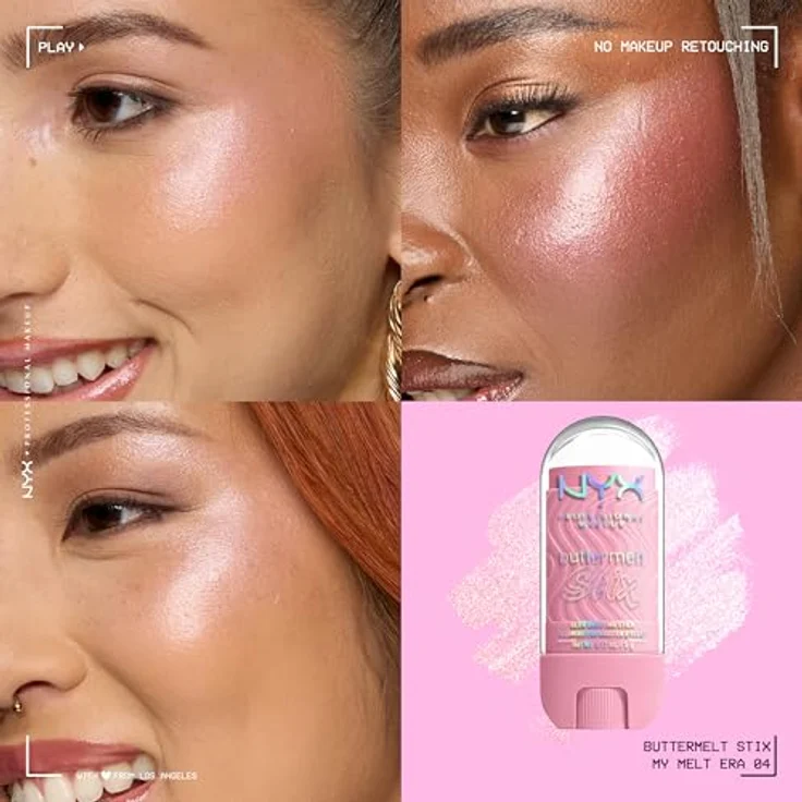 NYX PROFESSIONAL MAKEUP Buttermelt Stix Glow Boosting Highlighter, samtig-weich, 8h Halt, My Melt Era, 14 Shades – Bild 2