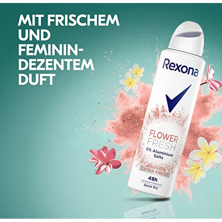 Rexona Deo Spray Flower Fresh Deo ohne Aluminium mit 48-Stunden-Schutz gegen Körpergeruch 150 ml 1 Stück – Bild 5