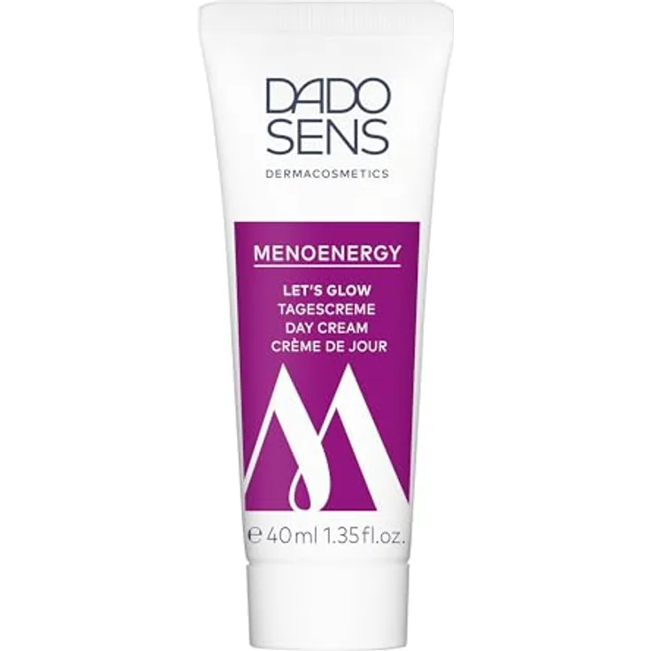 Dado Sens MENOENERGY LET‘S GLOW TAGESCREME (40ml) - Veganes Kollagen, Green Chiretta, Feuchtigkeitsspendend, Reduziert Müdigkeit & Stress, Für strahlende Haut, Vegan