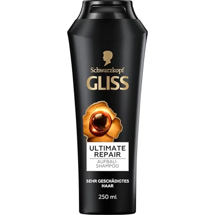 Gliss Ultimate Repair Shampoo (250 ml), Haarshampoo mit flüssigem Keratin & Perlen-Extrakt für stark geschädigtes und trockenes Haar