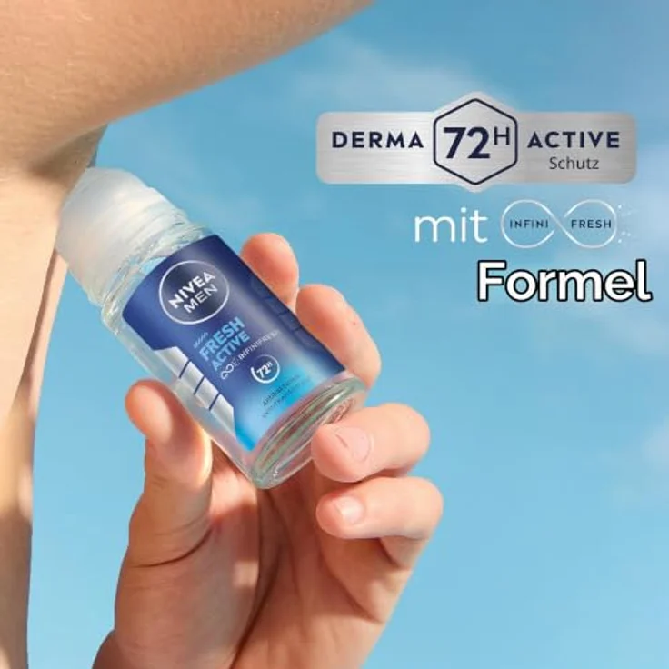 NIVEA MEN FRESH ACTIVE Deo-Roller, 50 ml mit 72 Stunden Schutz und frischem Duft – Bild 4