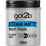 got2b Strand Matte Matt-Paste (100 ml), Styling Paste für matte Surfer Looks, zum Strubbeln, Texturieren oder Zähmen ohne Verkleben, mittlerer Halt