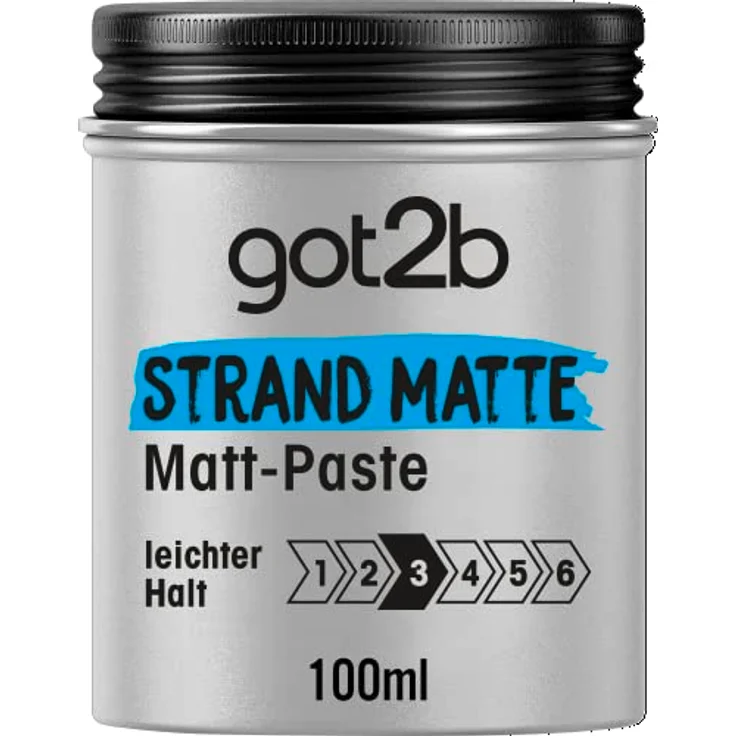 got2b Strand Matte Matt-Paste (100 ml), Styling Paste für matte Surfer Looks, zum Strubbeln, Texturieren oder Zähmen ohne Verkleben, mittlerer Halt – Bild 1