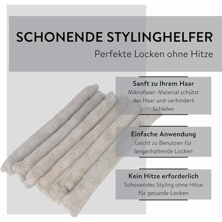 PARSA Beauty Hair ID Mikrofaser Papilotten 6 Stück - Flexible Lockenwickler für schonendes Haarstyling – Bild 3