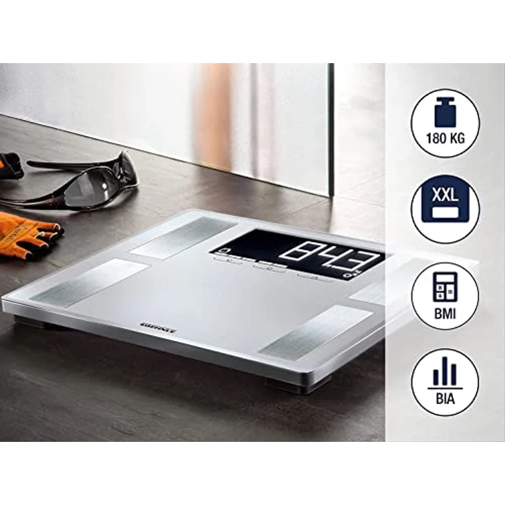 Soehnle Digitale Personenwaage Style Sense Connect 100 mit Bluetooth und App-Anbindung, Waage mit großer LCD-Anzeige, Personenwaage für max. 180 kg – Bild 3