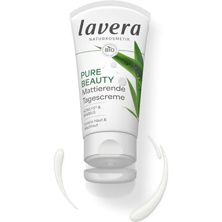 Lavera Pure Beauty mattierende Tagescreme mit Acnilys® und Bambus für unreine Haut, 50 ml – Bild 2