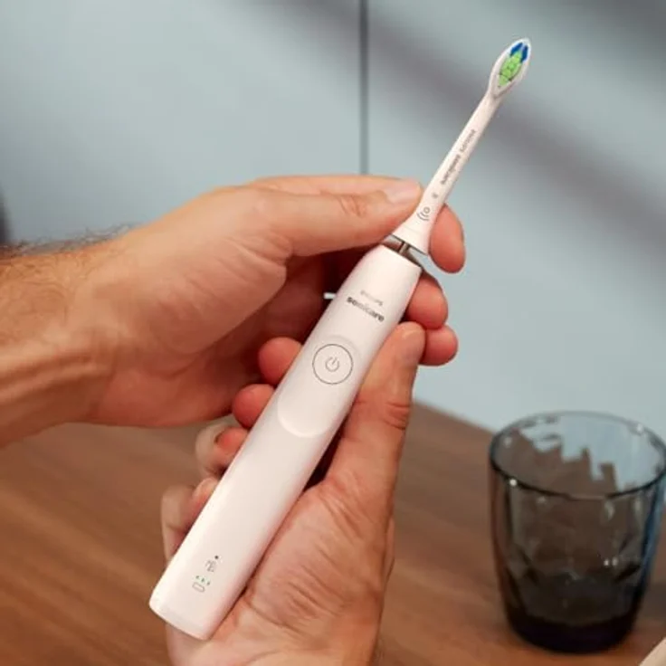 Philips Sonicare Elektrische Zahnbürste Series 5300 HX7109/01, Schalltechnologie, 2 Intensitätsstufen, mit Andruckkontrolle, inkl. Ladegerät – Bild 3