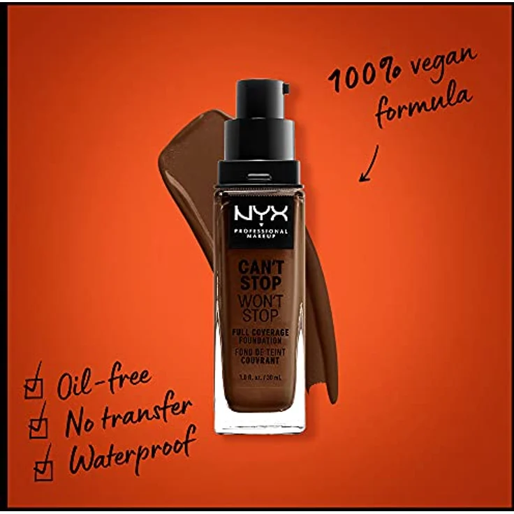 NYX Professional Make-up Can't Stop Won't Stop Deep Walnut 30 ml – Bild 2