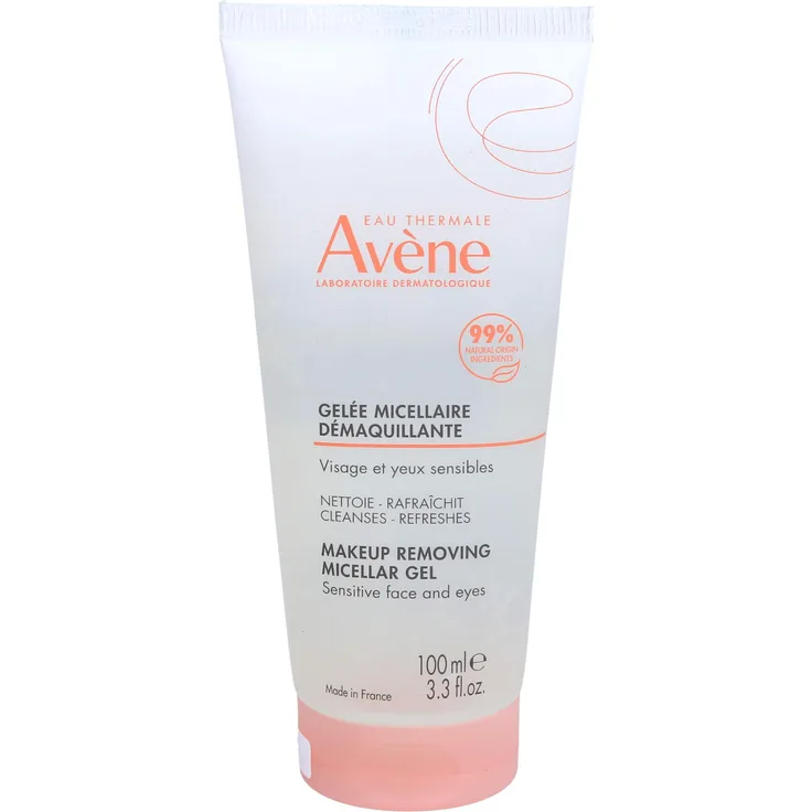 Avène Micellar Gel Makeup Remover 100ml, erfrischendes Reinigungsgel für empfindliche Haut, spendet Feuchtigkeit und beruhigt