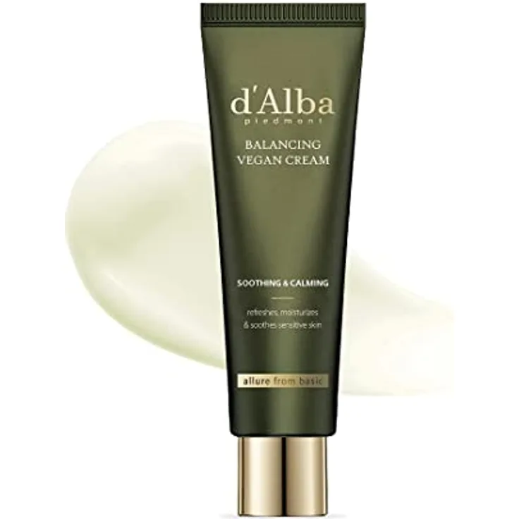 d'Alba Balancing Vegan Cream Gesichtscreme, mit weißen Trüffeln und Vitamin E, für empfindliche Haut, 50 ml