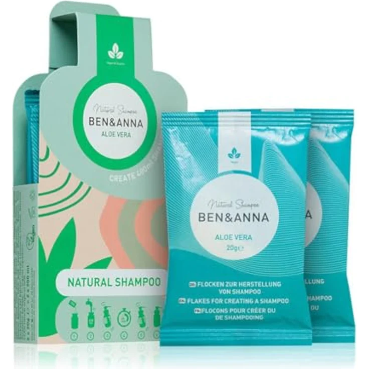 Ben&Anna Shampooflakes, Aloe Vera Shampoo in Flockenform, 2x20g für jeden Haartyp, angenehmes Aroma – Bild 2