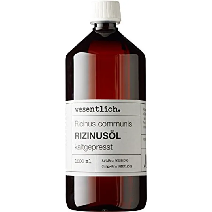 wesentlich. Rizinusöl kaltgepresst 1000ml - 100% reines Rizinusöl - für Haut und Haare, Wimpern und Augenbrauen