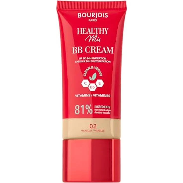 Bourjois Healthy Mix Clean & Vegan BB Cream, getönte Tagescreme für Damen, Farbton 02 Vanilla, 30 ml – Bild 1