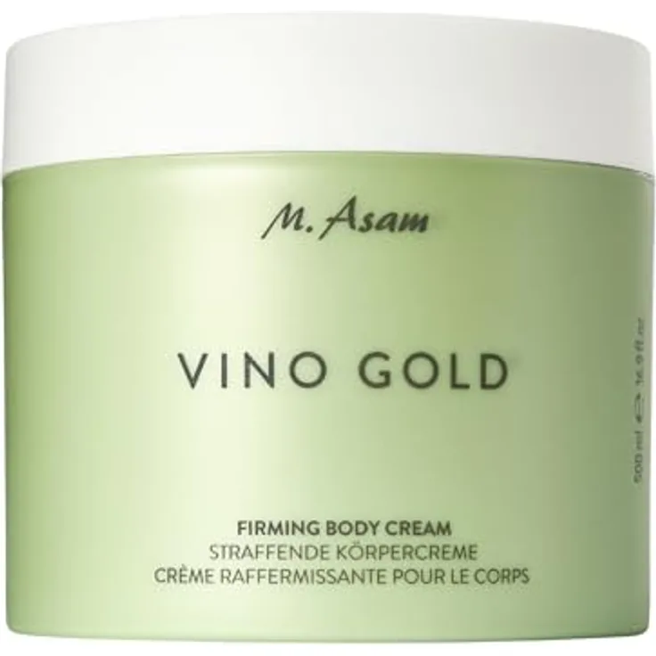 M. Asam VINO GOLD Straffende Körpercreme, 500 ml – Anti-Aging Körperpflege mit Aloe Vera, Koffein, Vitamin E & B3, vegan, für glatte Haut und verbesserte Hautfestigkeit