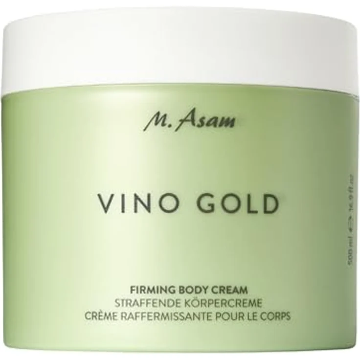 M. Asam VINO GOLD Straffende Körpercreme, 500 ml – Anti-Aging Körperpflege mit Aloe Vera, Koffein, Vitamin E & B3, vegan, für glatte Haut und verbesserte Hautfestigkeit – Bild 1