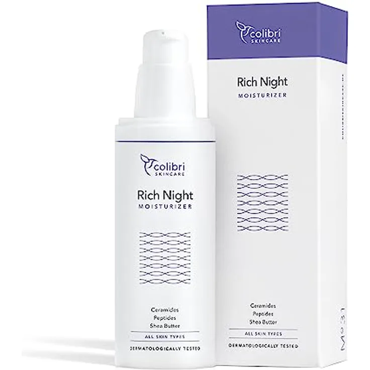 colibri skincare Rich Night Moisturizer 80ml, Nachtcreme für beschleunigte Regeneration, Anti Aging mit Ceramiden und Peptiden, feuchtigkeitsspendend für ein angenehmes Hautgefühl