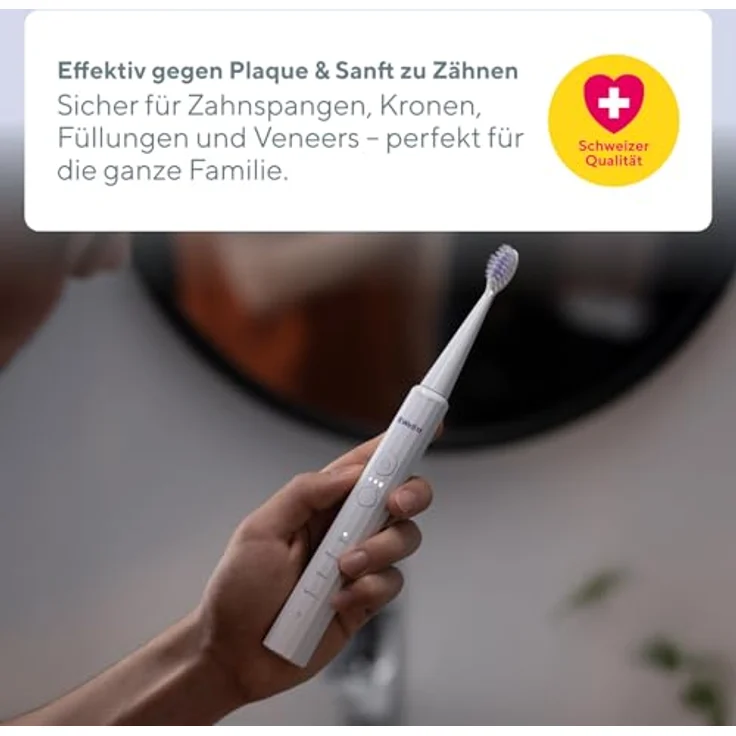 B.WELL Bürstenköpfe Brush Heads MED-870, 2er Pack mit DuPont Borsten, mittelstark, für elektrische Zahnbürsten, weiß – Bild 3