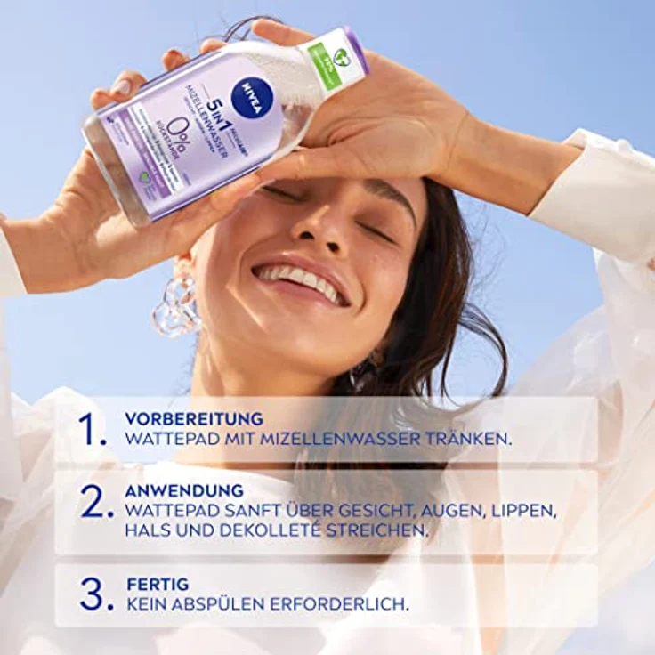 Nivea Gesichtspflege Reinigung Micellair Mizellenwasser Sensible Haut 400 ml, für Damen und Herren  – Bild 4