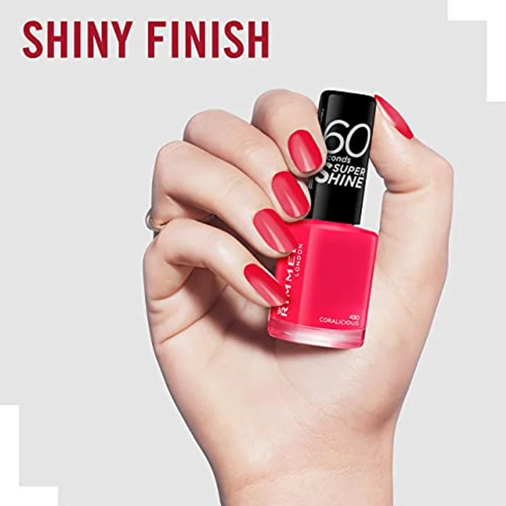 Rimmel London 60 Seconds Super Shine Schnelltrocknender Nagellack 8 ml Farbton 430 Coralicious – Bild 5