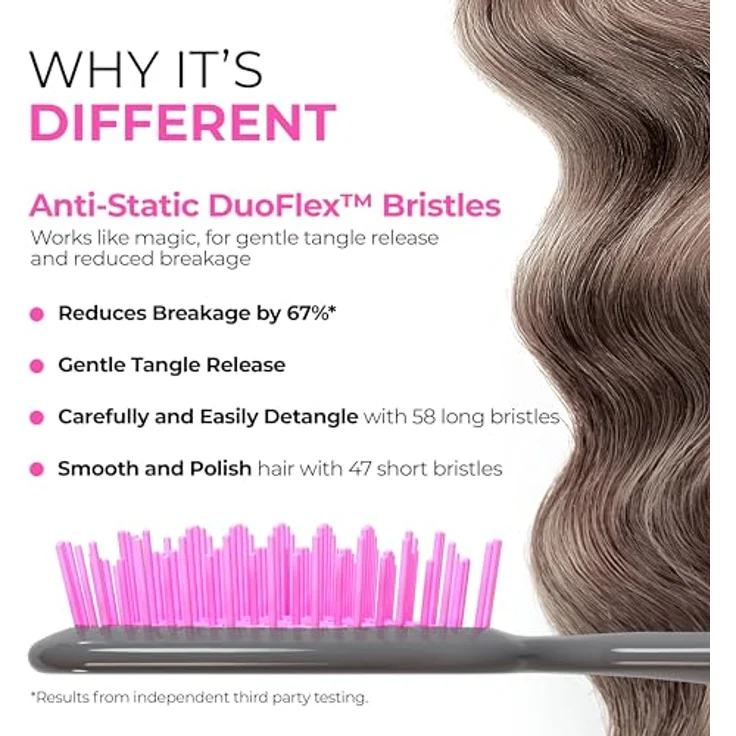 UNbrush Original Collection Detangling Hair Brush, Orchid Detangler für nasses und trockenes Haar, unisex – Bild 3