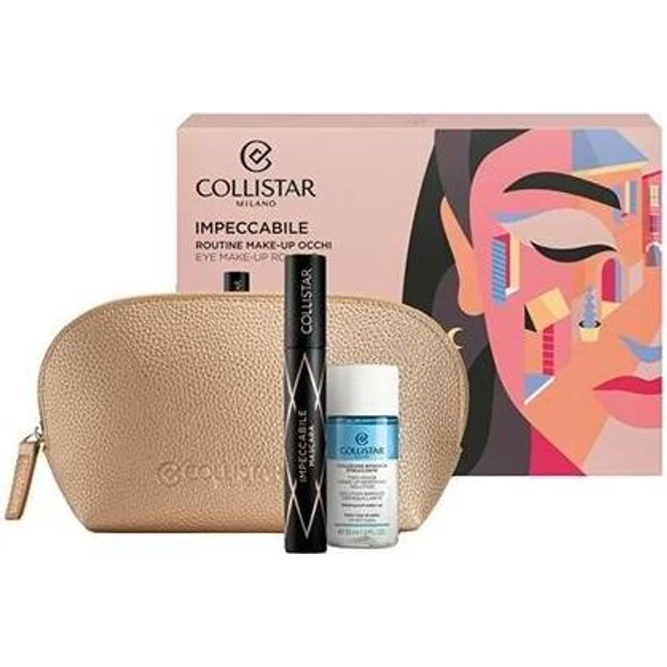 Collistar Mascara Impeccabile Ultra Nero, Volumen- und Lengthening Mascara mit Bi-Fasica Struccante 35 ml und Pochette