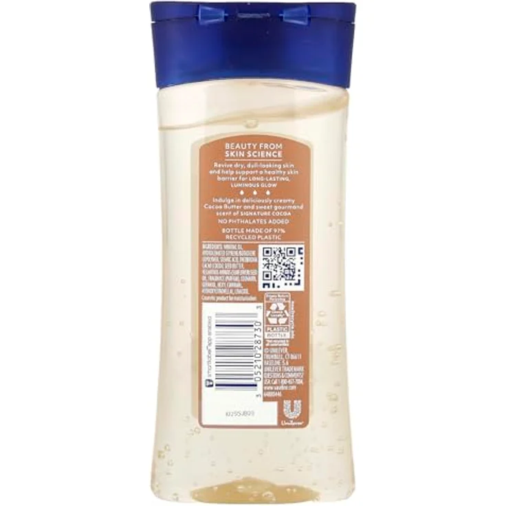 Vaseline Cocoa Radiant Körperöl 200 ml, feuchtigkeitsspendend mit Kakaobutter und schnellem Einziehen – Bild 2