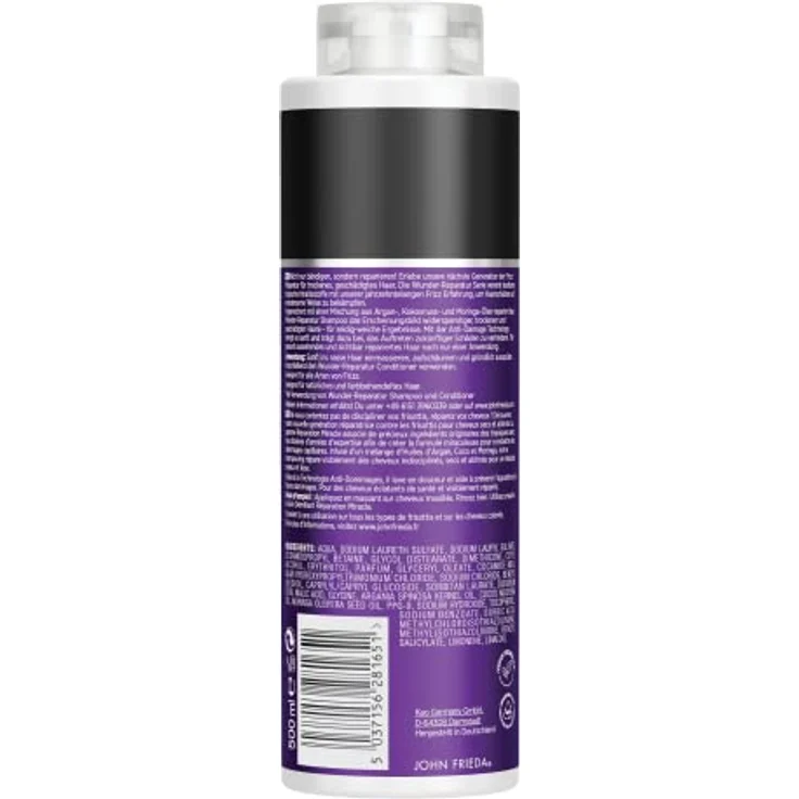 John Frieda Wunder Reparatur Shampoo - Vorteilsgröße: 500 ml - Frizz Ease Serie - Haartyp: widerspenstig, geschädigt, strapaziert - Kabinettgröße – Bild 2
