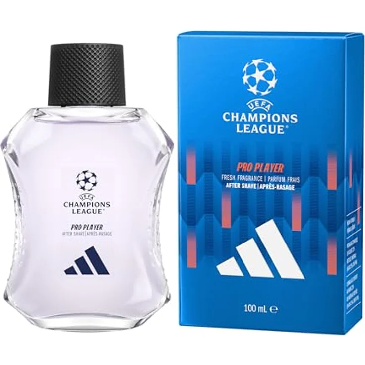 adidas UEFA Champions League PRO PLAYER Edition After Shave, 100ml, aromatisch-würzig mit Noten von schwarzem Pfeffer und Lavendel, dermatologisch getestet, vegane Formel, Verpackung aus recycelten Materialien – Bild 2