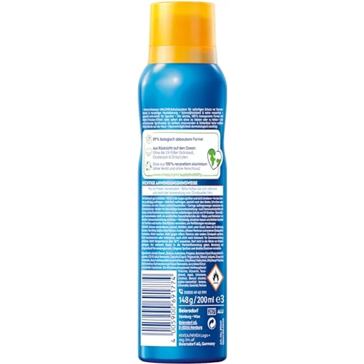 NIVEA SUN UV Dry Protect Sport SPF 50 Sonnenspray 200 ml – Bild 7