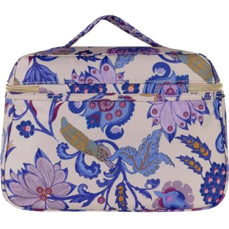 Oilily Cocos Beauty Case, Kosmetiktasche in Shifting Sand mit floralem Design, 27 x 18 x 14 cm, inkl. Spiegel und stabiler Tragegriff – Bild 3