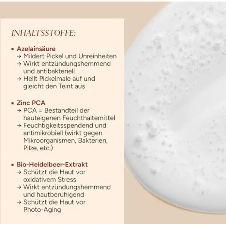JUNGLÜCK Azelain Serum, Vegan Gesichtsserum mit 10% Azelaic Acid, beruhigend gegen Pickel & Rötungen, mattiert öligen Glanz, für empfindliche und unreine Haut – Bild 4