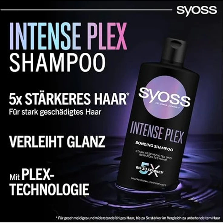 Syoss Intense Plex Bonding Shampoo, professionelle Reparaturformel für stark geschädigtes Haar, 440 ml – Bild 2