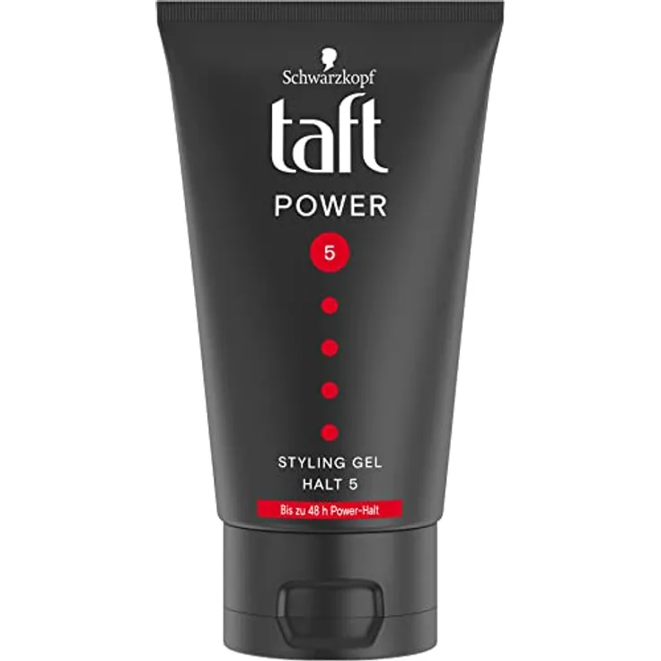 Taft Styling Gel Power mit Haltegrad 5 (150 ml), Haargel für gestärktes Haar und ohne zu verkleben, für bis zu 48 h Halt auch bei Feuchtigkeit und Wind
