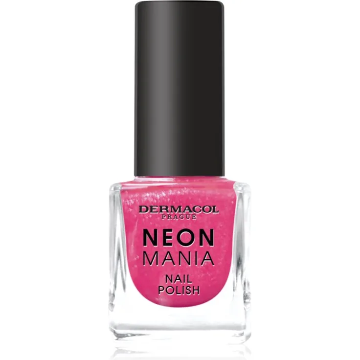 Dermacol Neon Mania Nagellack Pink Chic, 5 ml, schnelltrocknend und widerstandsfähig mit glänzendem Finish