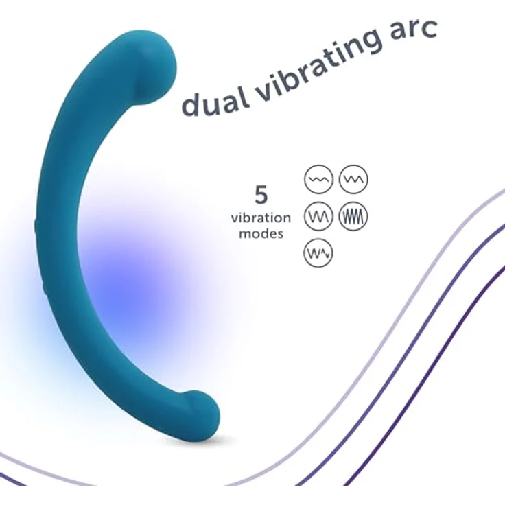 plusOne Dualer Vibrationsbogen, persönliches Massagegerät mit 5 Vibrationseinstellungen, wiederaufladbar, 100% wasserdicht, Blau – Bild 3