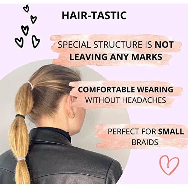 Bellody® Minis - Kleine Mini Haargummis für stylische Flechtfrisuren & kleine Zöpfe (20 Stück - Türkis/Violett) - Damen Haargummis in verschiedenen Farben – Bild 3