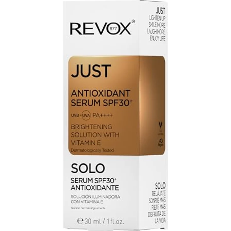 REVOX B77 Just Antioxidant Serum LSF30+, 30 ml, aufhellendes Gesichtsserum mit Vitamin E, UVA-/UVB-Schutz, reduziert Falten und Hyperpigmentierung – Bild 4
