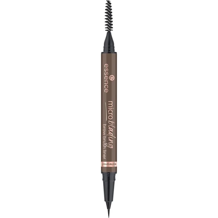 Essence Microblading Brow Brush Liner, flüssiger Augenbrauenstift mit mittlerer Deckkraft, 0,6 ml, DARK BROWN