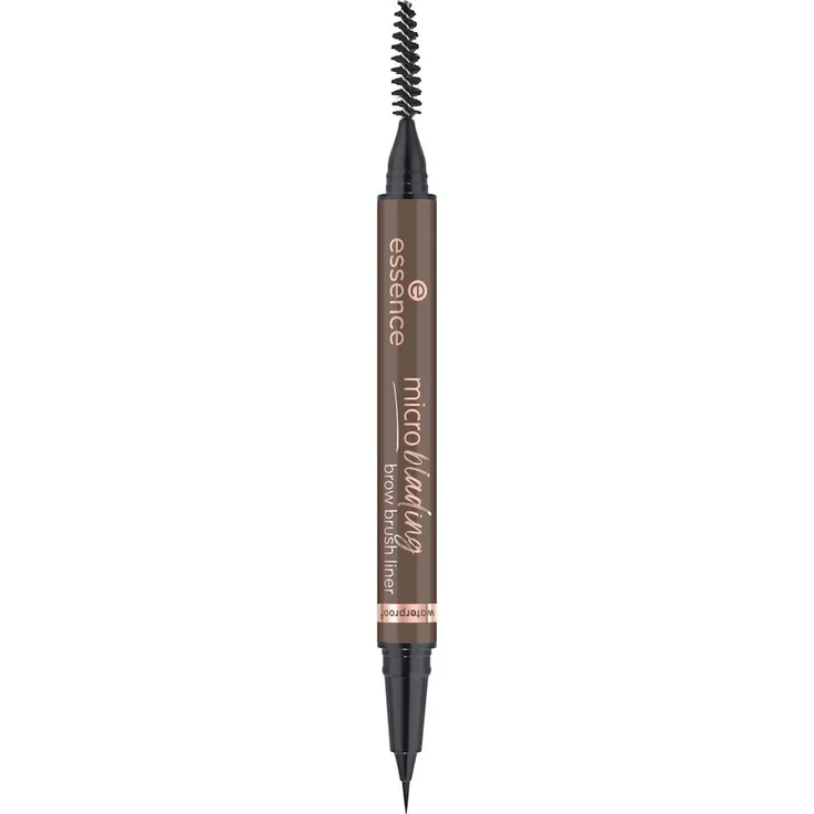 Essence Microblading Brow Brush Liner, flüssiger Augenbrauenstift mit mittlerer Deckkraft, 0,6 ml, DARK BROWN