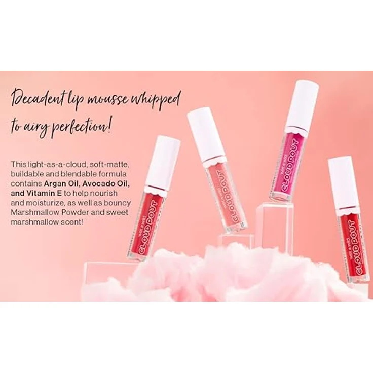 Wet n Wild Cloud Pout Marshmallow Lip Mousse, flüssiger Lippenstift in Pour Some Suga On Me, 3 ml, vegan mit Satin-Effekt – Bild 7