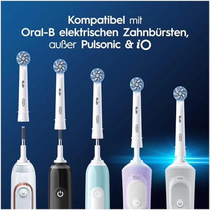Oral-B Aufsteckbürsten Pro Sensitive Clean, X-förmige Borsten, ultra-weiche Borsten, blau – Bild 8