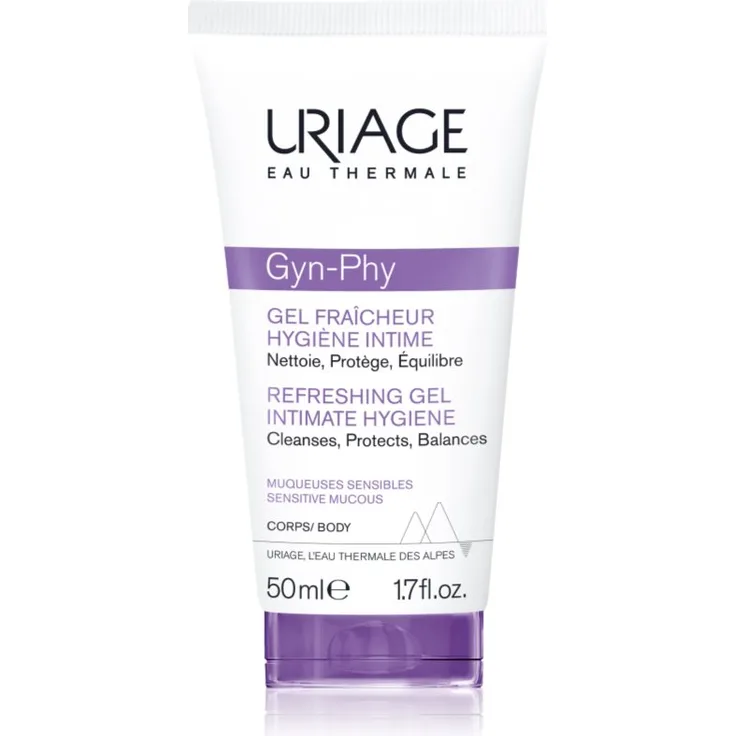 Uriage Gyn-Phy Refreshing Gel, Intimhygiene-Balsam mit pH-respektierender Formel, 50 ml