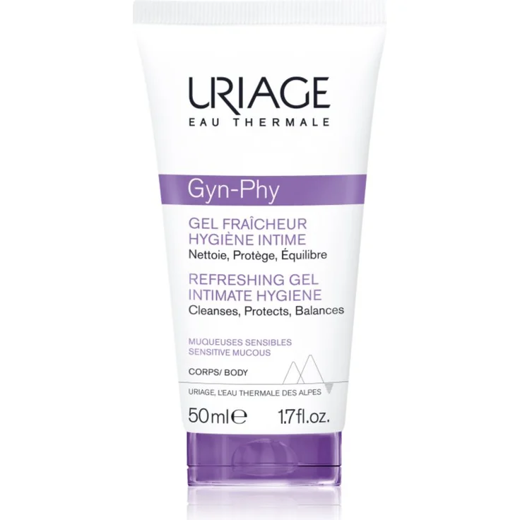 Uriage Gyn-Phy Refreshing Gel, Intimhygiene-Balsam mit pH-respektierender Formel, 50 ml