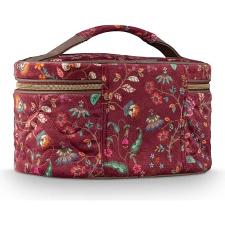 PiP Studio Kosmetiktasche Beauty Case Flora Bangelore, Dark Pink mit Ranken-Stickerei, 100% Polyester, 26 cm breit – Bild 2