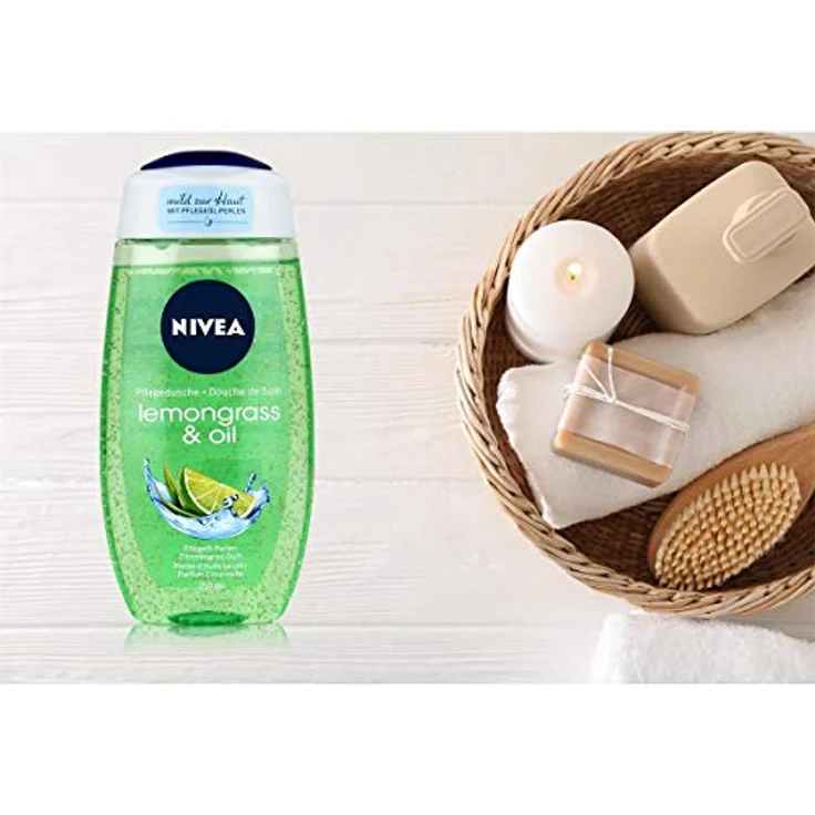 NIVEA Duschgel Zitronengras und Öl, 6 x 250 ml, pflegende Formel mit Ölperlen, dermatologisch getestet, ohne Mikroplastik – Bild 2