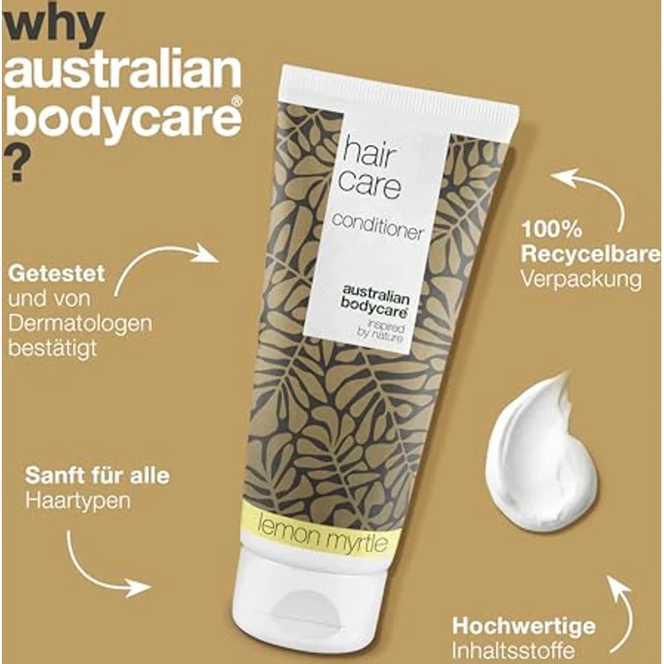 Australian Bodycare Haarspülung 200ml | Teebaumöl + Lemon Myrtle Conditioner bei Schuppen, Juckender und Trockener Kopfhaut für Frauen & Männer | Auch bei Pickeln auf der Kopfhaut | Anti-Schuppen – Bild 4