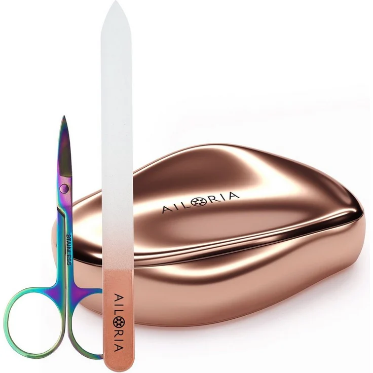 AILORIA DOUCETTE Set, Hornhautentferner mit ergonomischem Design und Nano-Glas-Beschichtung für samtweiche Haut und gepflegte Nägel