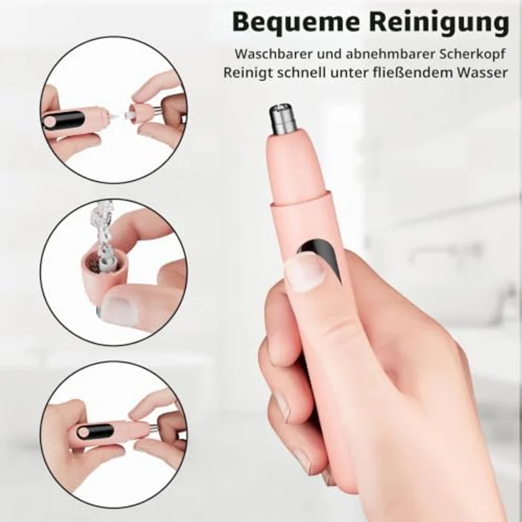 Bilitase Nasenhaartrimmer, wiederaufladbares kabelloses Trimmen Werkzeug mit Dual-Edge-Klingen, einfache Reinigung und Anzeigelampe für Mann und Frau – Bild 5